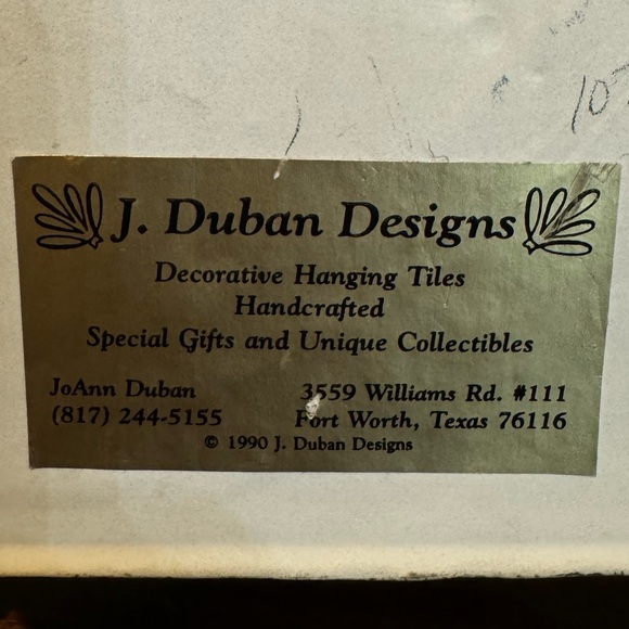 Vintage J Duban Designs Hanging Ceramic Nativity Tile Handcrafted Luke 2:10 - Picture 6 of 7